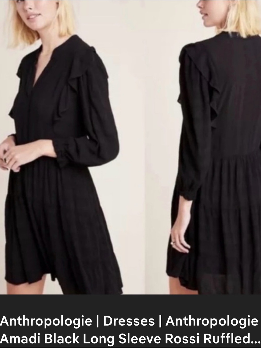 EUC Anthro AMADI Black Dress - Small